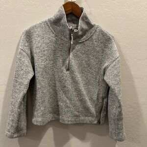 Fabletics  Alpine Quarter Zip Sweater Womens Heather Gray Fleece Pullover XS